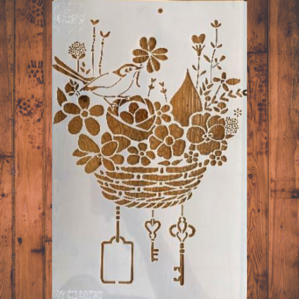 Stencil Canasta Floral