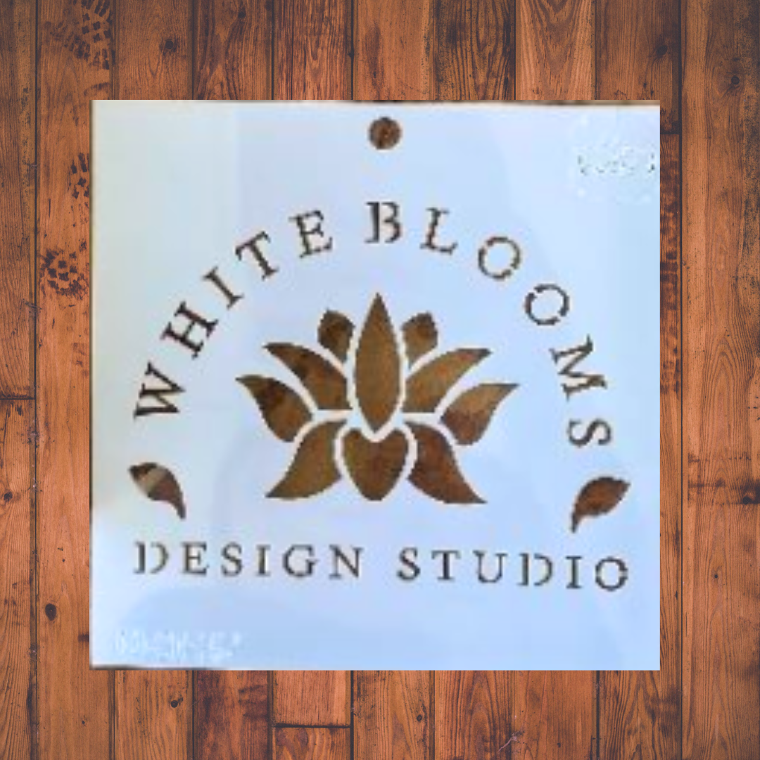 Stencil White Blooms