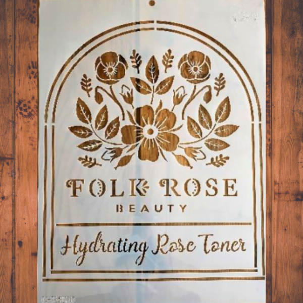 Stencil Folk Rose