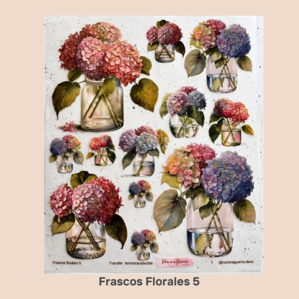 Transfer Termotransferibles - Frascos Florales 5