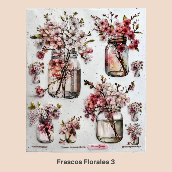 Transfer Termotransferibles - Frascos Florales 3