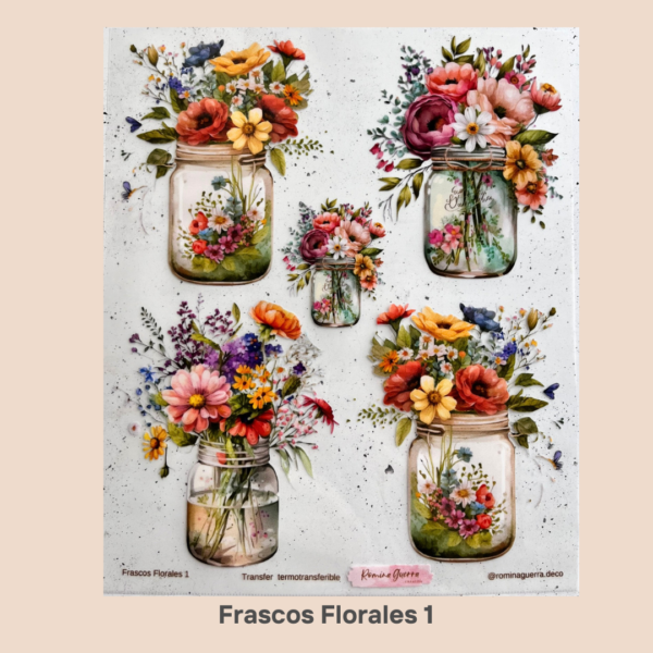 Transfer Termotransferibles - Frascos Florales 1