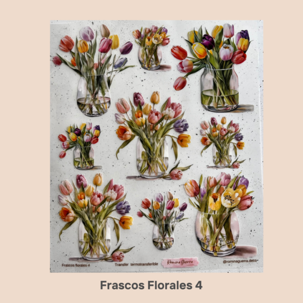 Transfer Termotransferibles - Frascos Florales 4