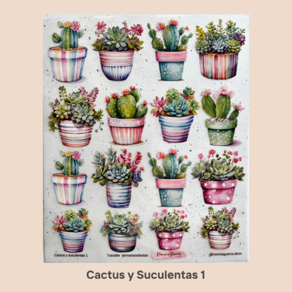 Transfer Termotransferibles - Cactus y Suculentas 1